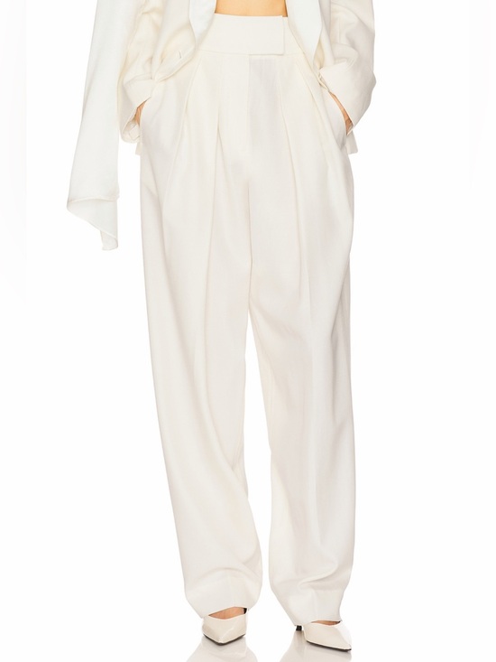 Helsa Pants - Helsa Revolve Cream High Waist Pleated Wool Suit Trouser Dress Pants Size XS NWD